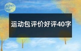 運(yùn)動(dòng)包評(píng)價(jià)好評(píng)40字