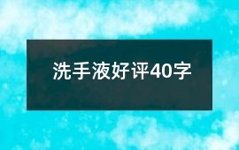 洗手液好評40字