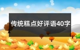 傳統(tǒng)糕點好評語40字