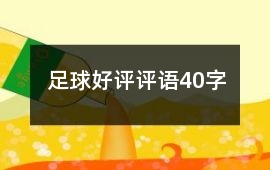 足球好評評語40字