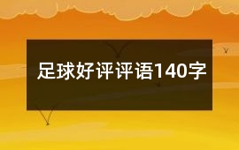 足球好評評語140字
