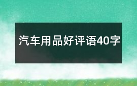 汽車(chē)用品好評(píng)語(yǔ)40字