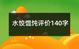 水餃、餛飩評價140字