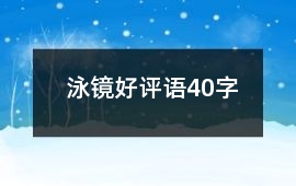 泳鏡好評語40字