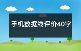 手機數據線評價40字