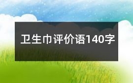 衛生巾評價語140字