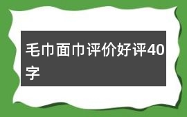 毛巾、面巾評價好評40字