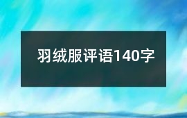 羽絨服評語140字