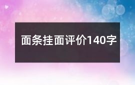 面條、掛面評價140字
