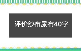 評價紗布尿布40字