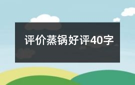 評(píng)價(jià)蒸鍋好評(píng)40字