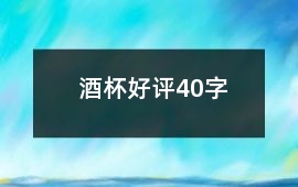 酒杯好評40字