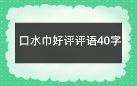 口水巾好評(píng)評(píng)語(yǔ)40字
