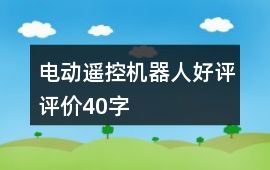 電動、遙控機器人好評評價40字