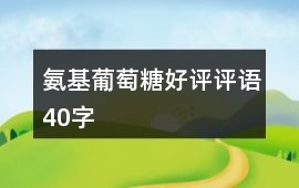 氨基葡萄糖好評評語40字