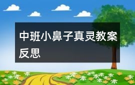 中班小鼻子真靈教案反思