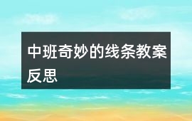 中班奇妙的線條教案反思