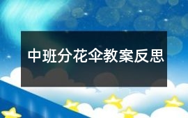 中班分花傘教案反思