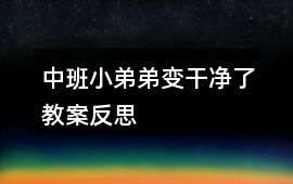 中班小弟弟變干凈了教案反思