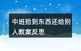 中班拾到東西還給別人教案反思