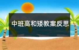 中班高和矮教案反思