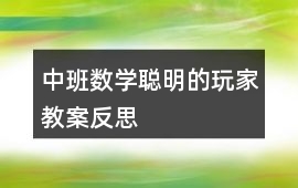 中班數(shù)學(xué)聰明的玩家教案反思
