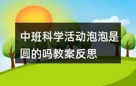 中班科學活動泡泡是圓的嗎教案反思