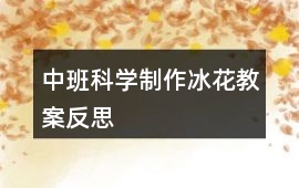 中班科學制作冰花教案反思