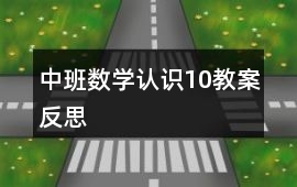 中班數(shù)學(xué)認識10教案反思