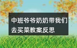 中班爺爺奶奶帶我們?nèi)ベI(mǎi)菜教案反思