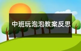 中班玩泡泡教案反思