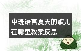 中班語言夏天的歌兒在哪里教案反思