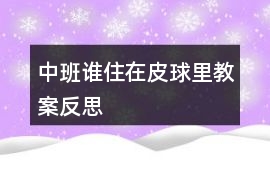 中班誰(shuí)住在皮球里教案反思