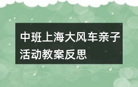 中班上海大風車親子活動教案反思