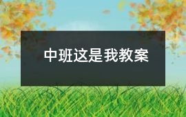 中班這是我教案