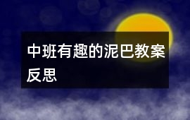 中班有趣的泥巴教案反思
