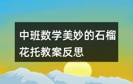 中班數學美妙的石榴花托教案反思