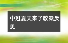 中班夏天來了教案反思