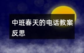 中班春天的電話教案反思