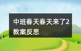 中班春天春天來了2教案反思