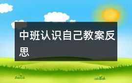 中班認識自己教案反思