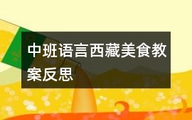 中班語言西藏美食教案反思