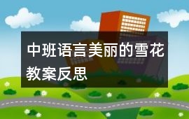 中班語言美麗的雪花教案反思