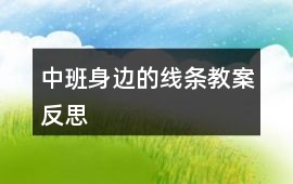中班身邊的線條教案反思