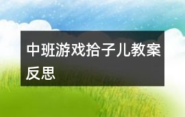 中班游戲拾子兒教案反思