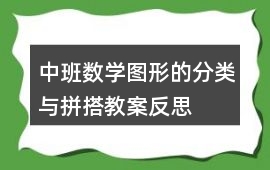 中班數學圖形的分類與拼搭教案反思