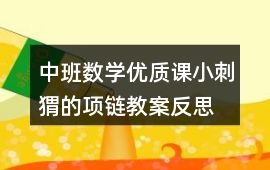 中班數(shù)學(xué)優(yōu)質(zhì)課小刺猬的項鏈教案反思