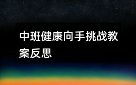 中班健康向手挑戰教案反思
