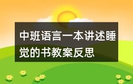 中班語言一本講述睡覺的書教案反思