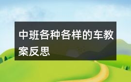 中班各種各樣的車教案反思
